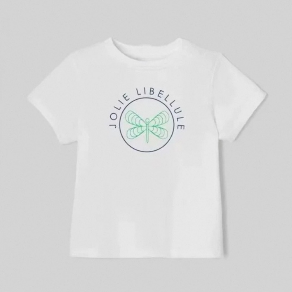 NWT Jacadi France toddler girl boy dragonfly t-shirt white tee childrens